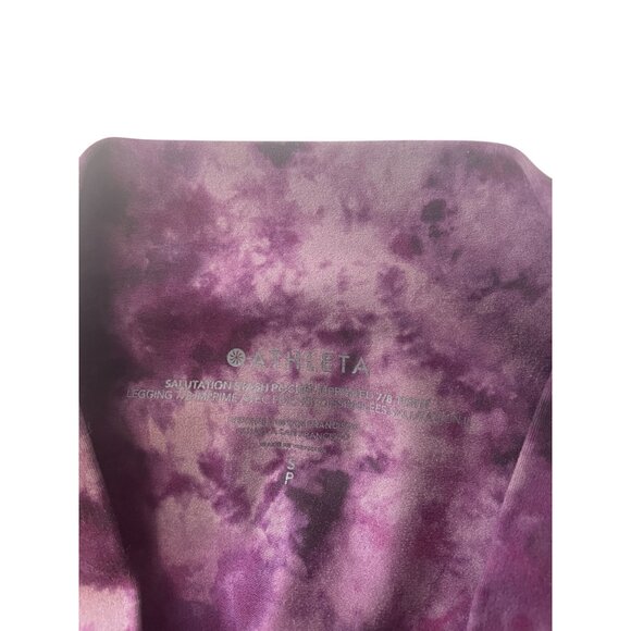 Athleta Salutation Stash Pocket Leggings Purple Tie-Dye Print High-Rise 7/8 Leng - Picture 5 of 11